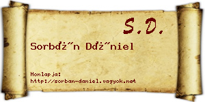 Sorbán Dániel névjegykártya