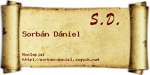 Sorbán Dániel névjegykártya